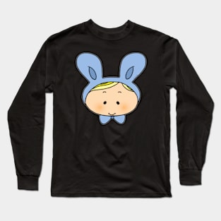 cute blue baby bunny hat Long Sleeve T-Shirt